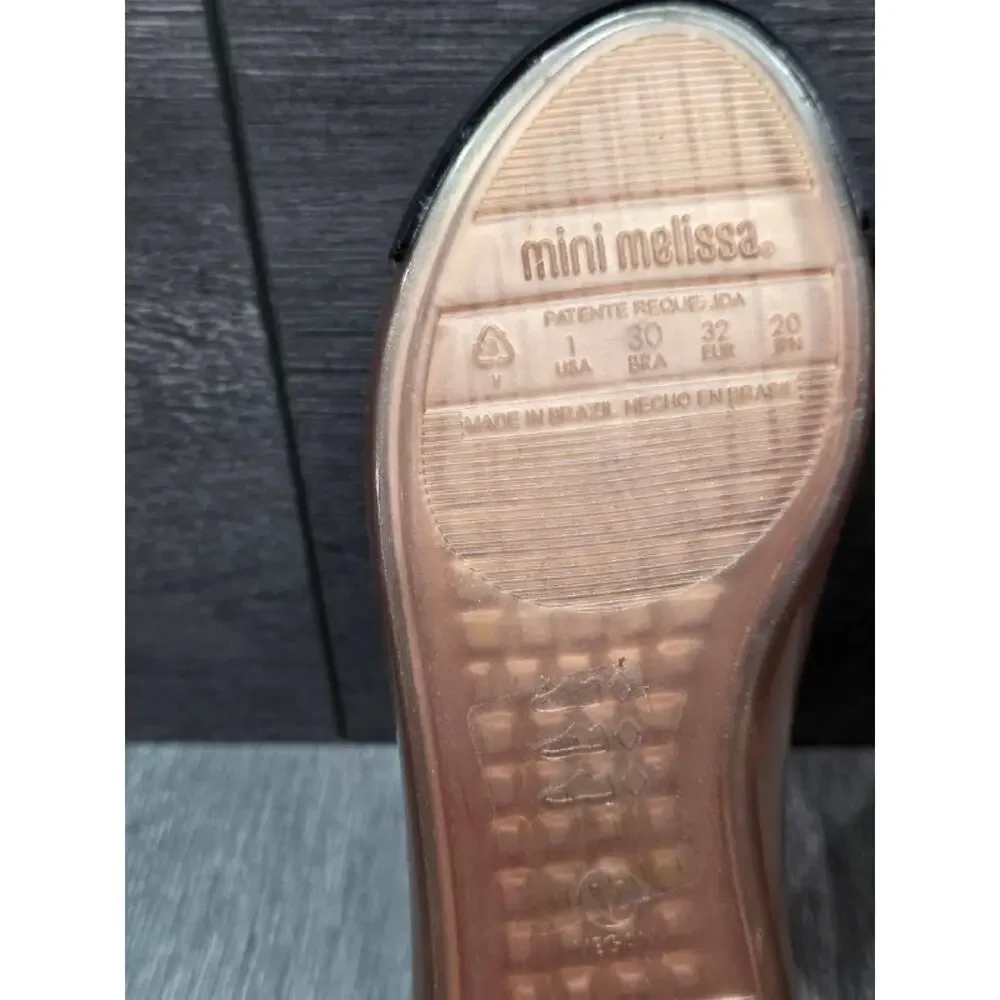 Mini Mellissa Girl’s Sweet Love Cap Toe Ballerina Flat Sz 1 Beige S000107